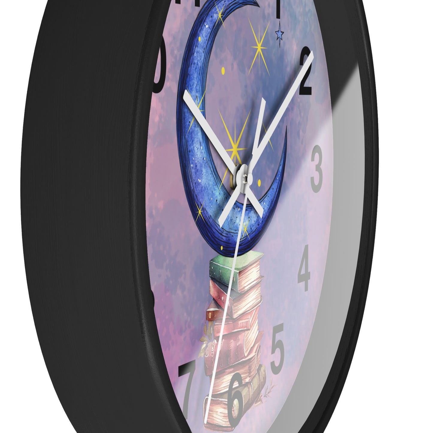 Reloj de pared -Libros a la luz de la luna