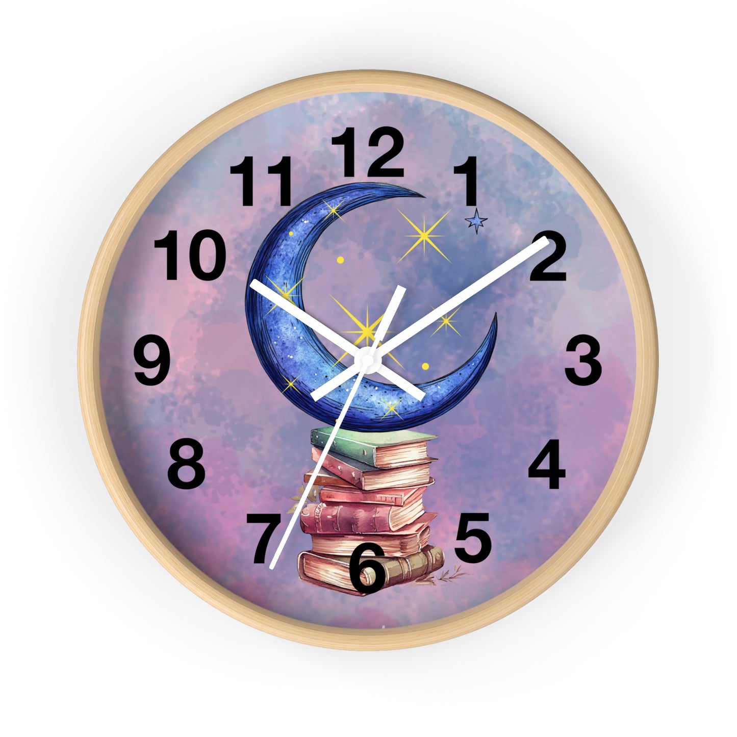 Reloj de pared -Libros a la luz de la luna