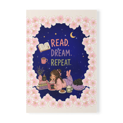 Cuaderno de tapa blanda A5 "Read. Dream. Repeat"