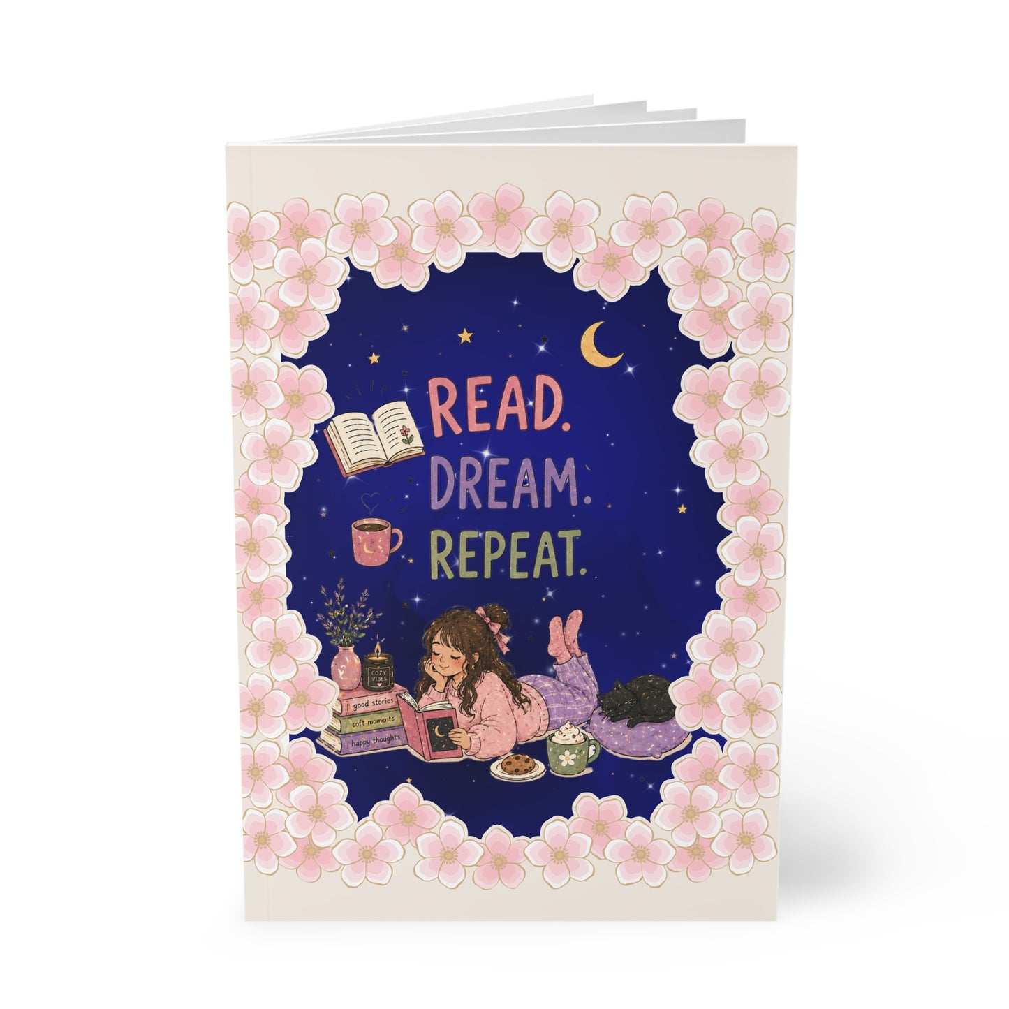 Cuaderno de tapa blanda A5 "Read. Dream. Repeat"