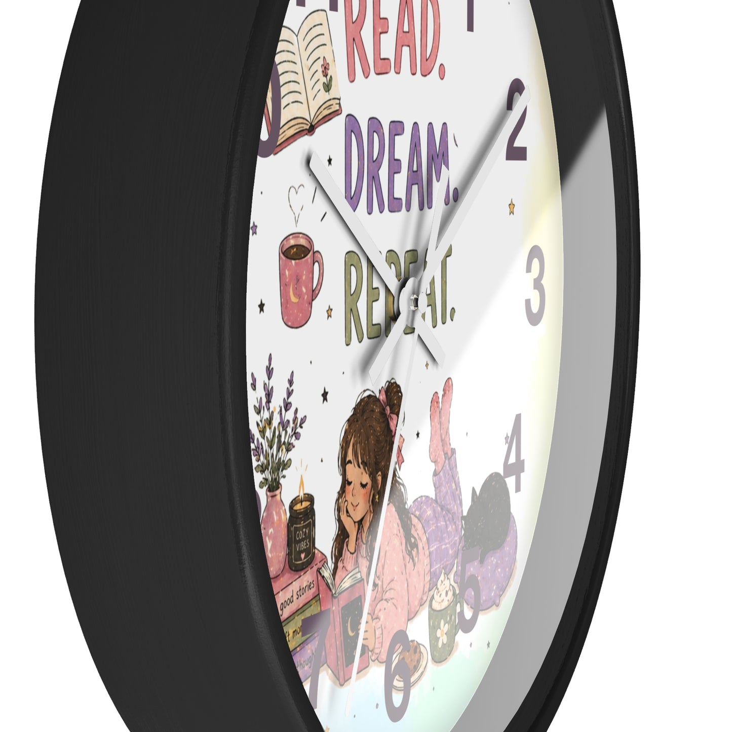 Wall clock "Read. Dream. Repeat."