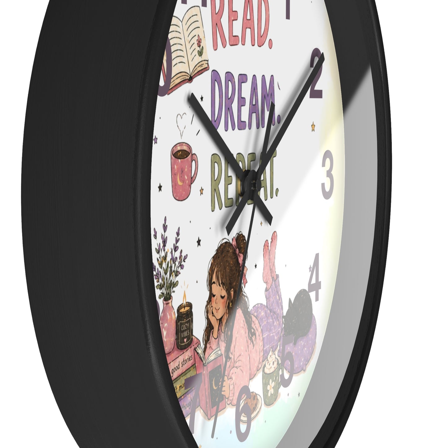 Wall clock "Read. Dream. Repeat."