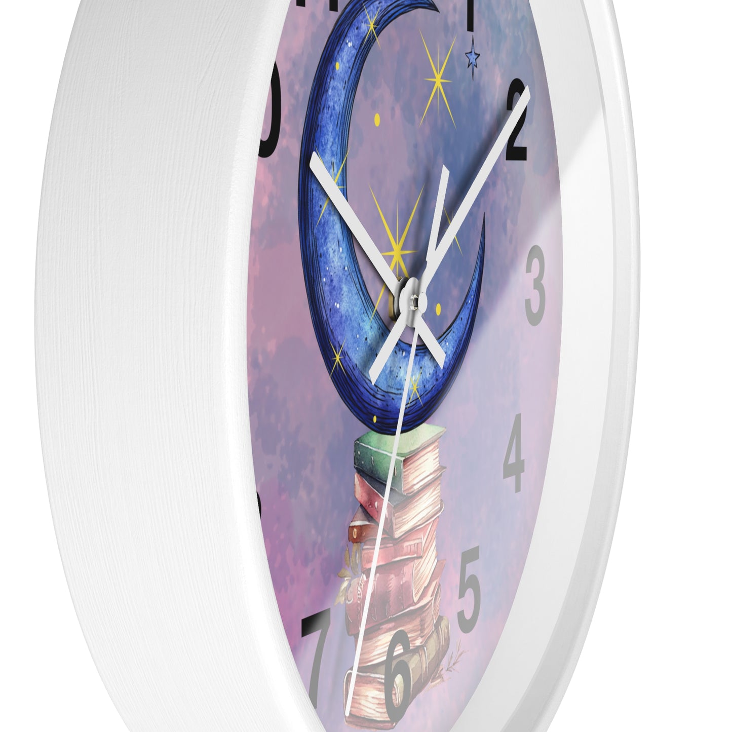 Reloj de pared -Libros a la luz de la luna