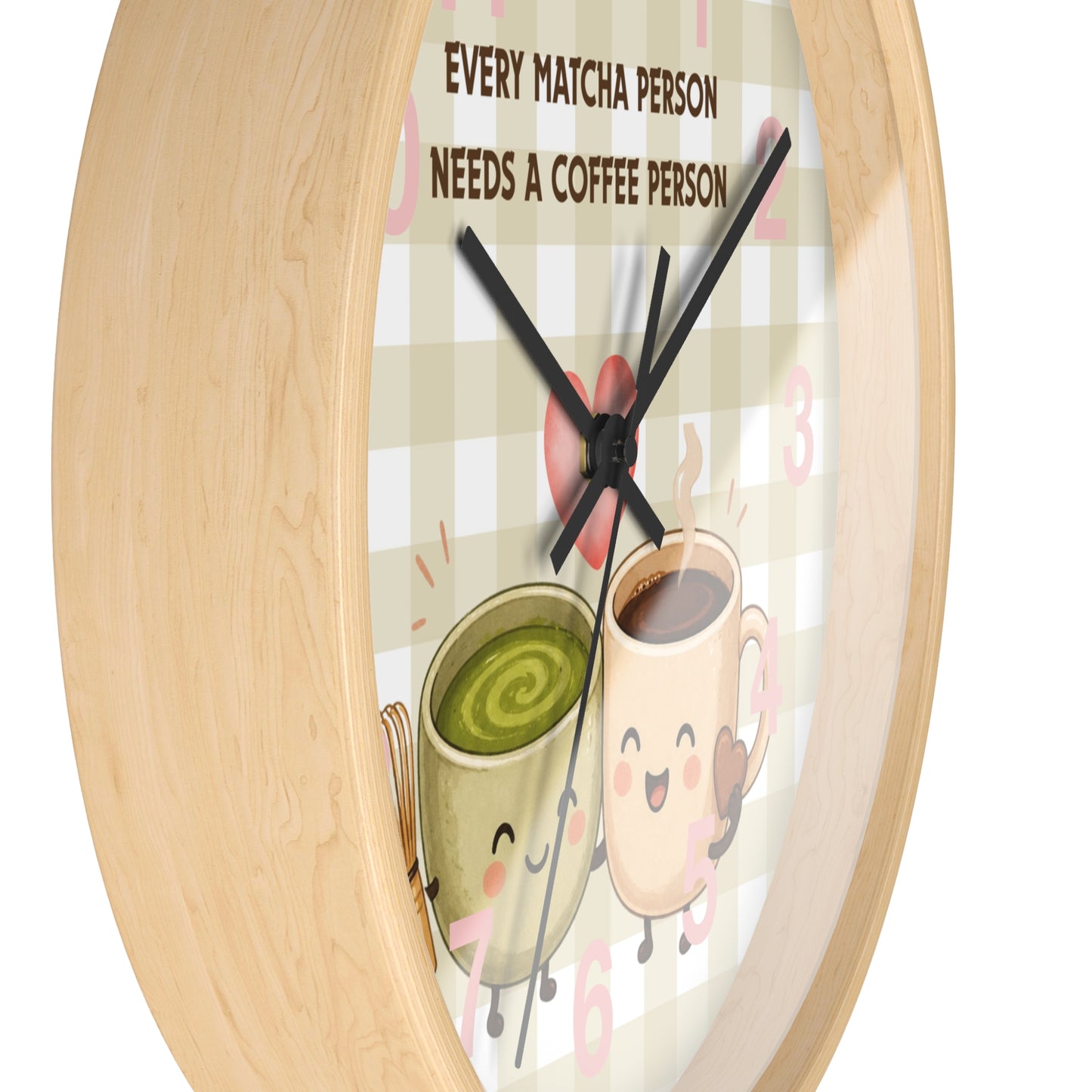 Reloj de pared “Every matcha person needs a coffee person”