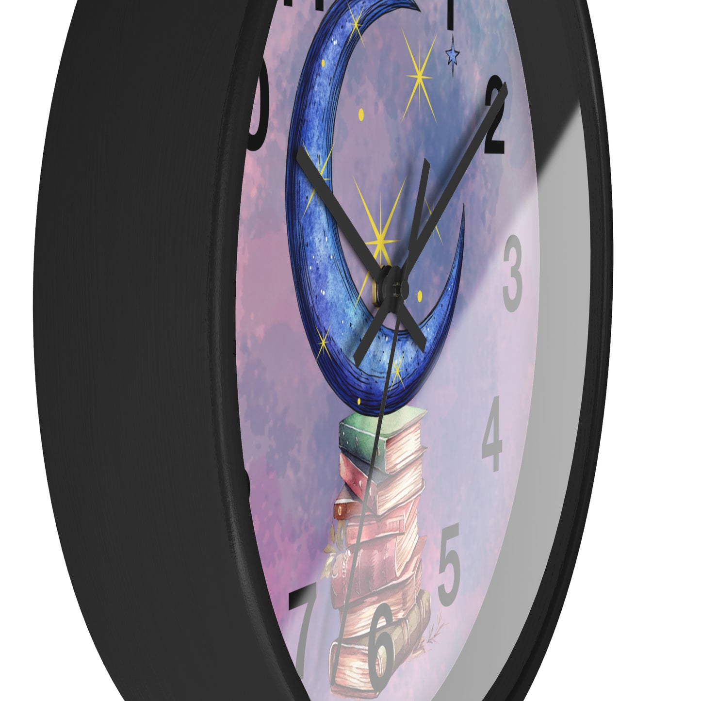 Reloj de pared -Libros a la luz de la luna