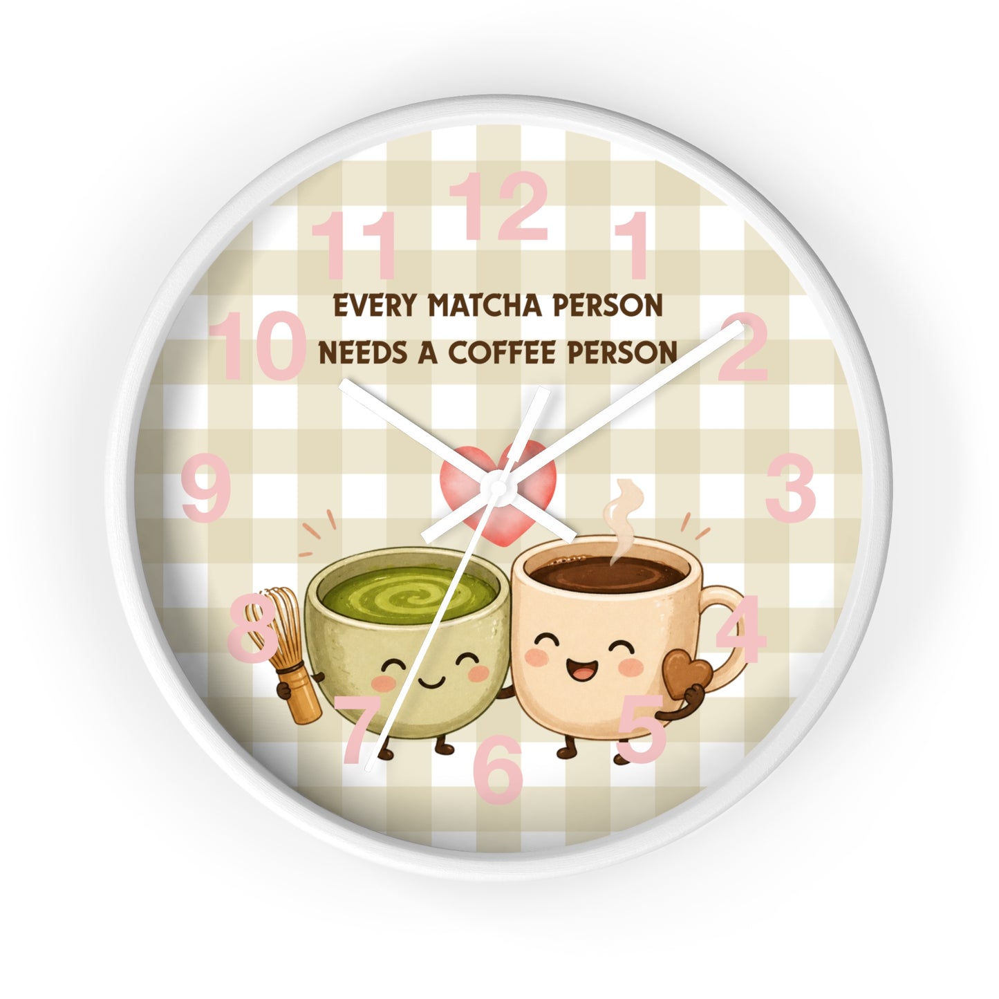 Reloj de pared “Every matcha person needs a coffee person”