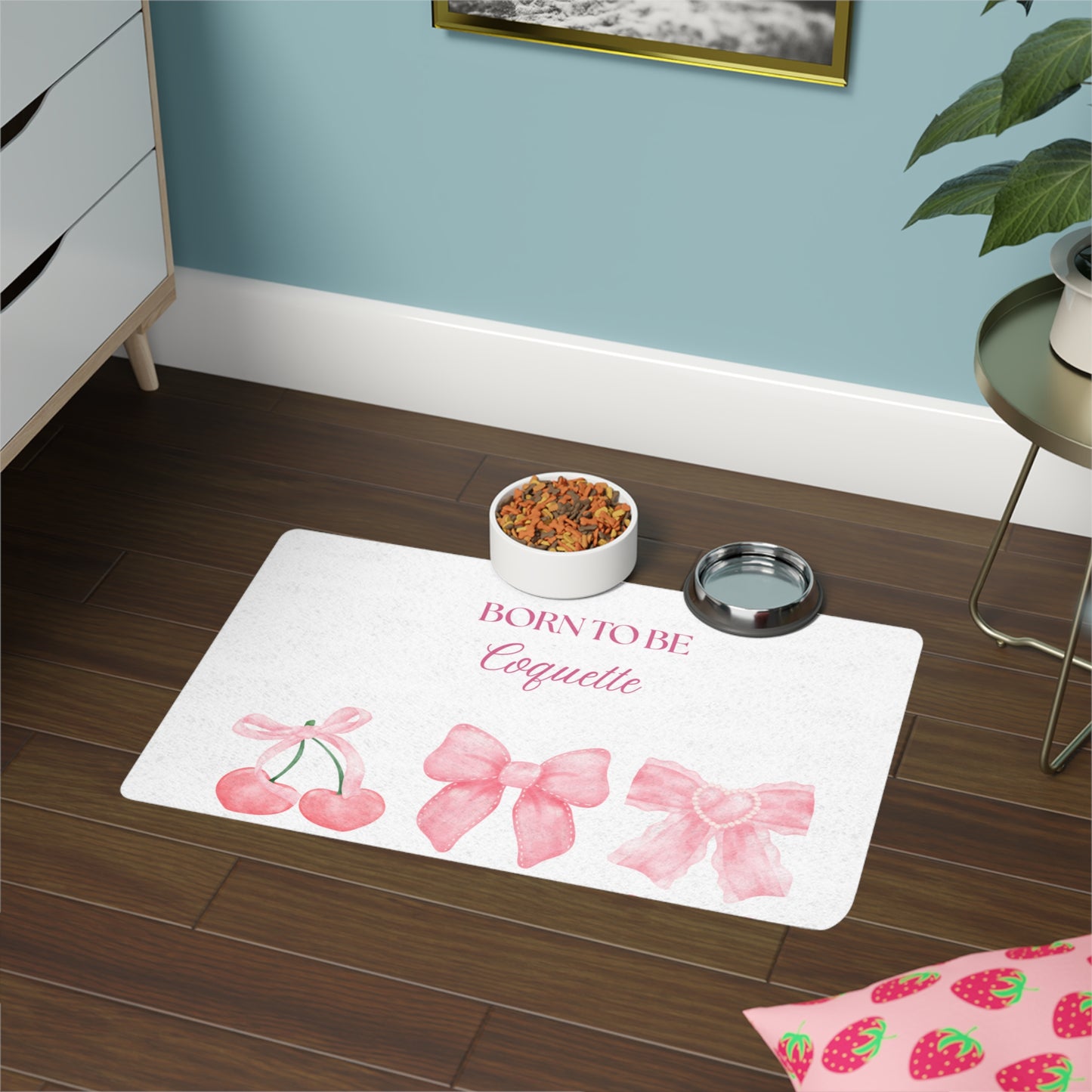 Coquette Pet Food Mat - "Born to Be Coquette"