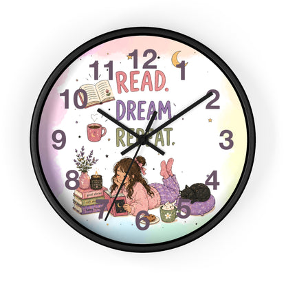 Wall clock "Read. Dream. Repeat."