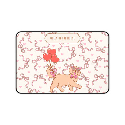 Coquette doggy "Queen of the house" desk mat